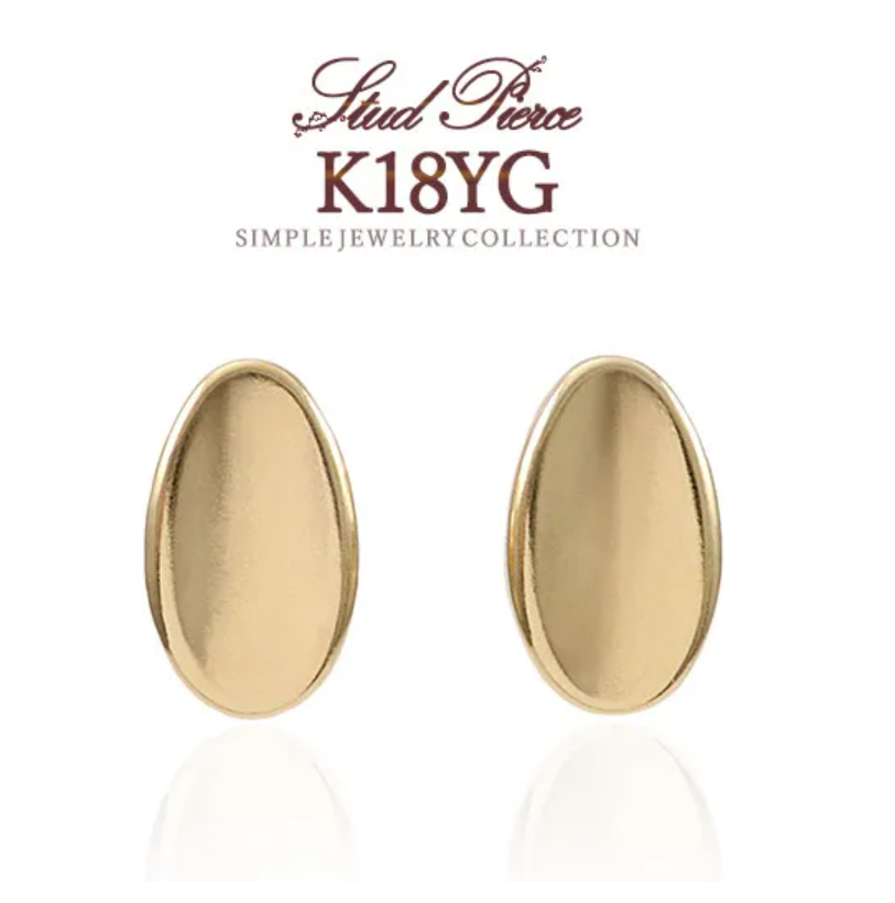 K10YGオーバルピアス