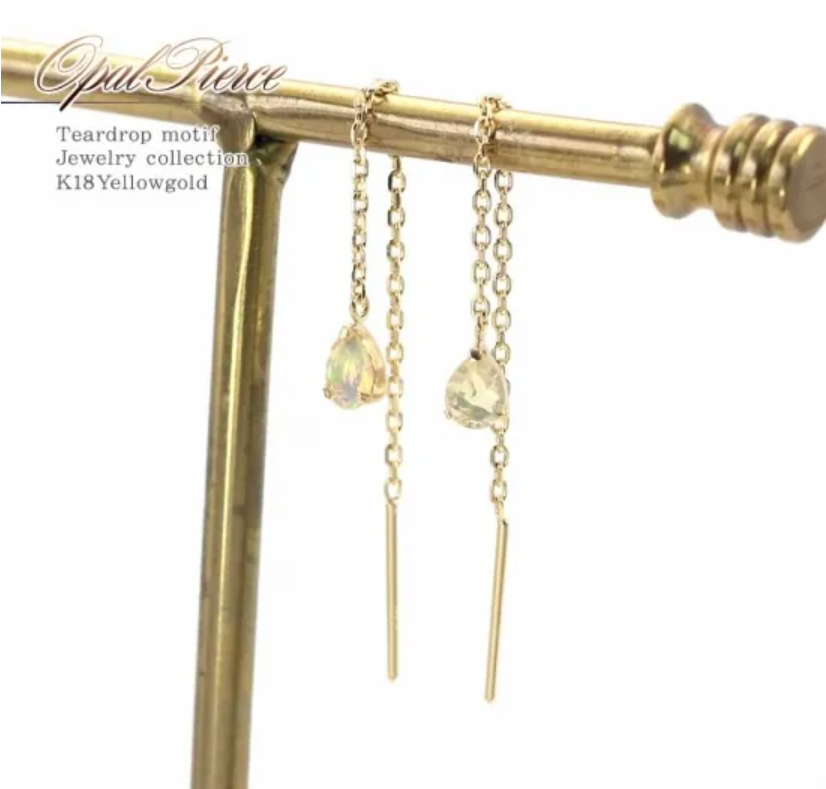 K18YGエチオピアオパールピアス